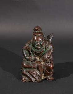 Japanischer Bildhauer, Fischhändler, Bronze.